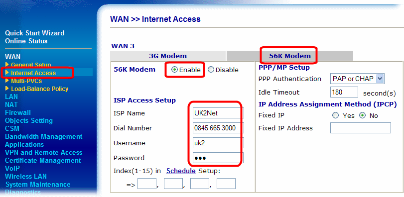 Enter your ISP Credentials