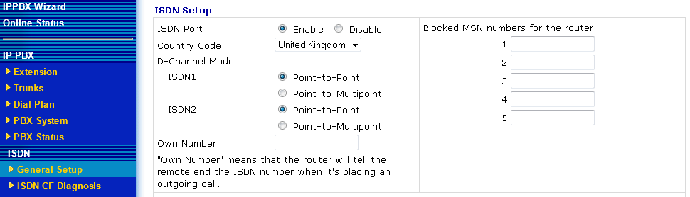 ISDN Setup