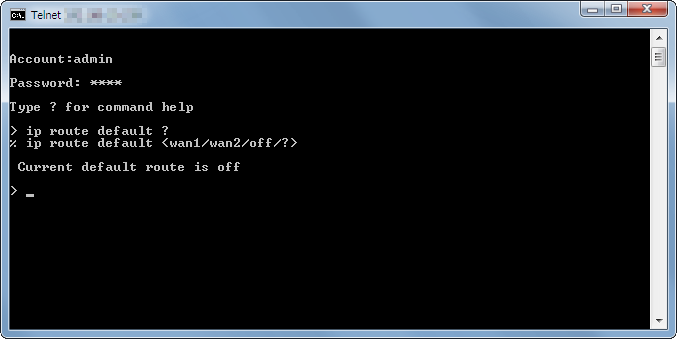 Configure default route Configure default route