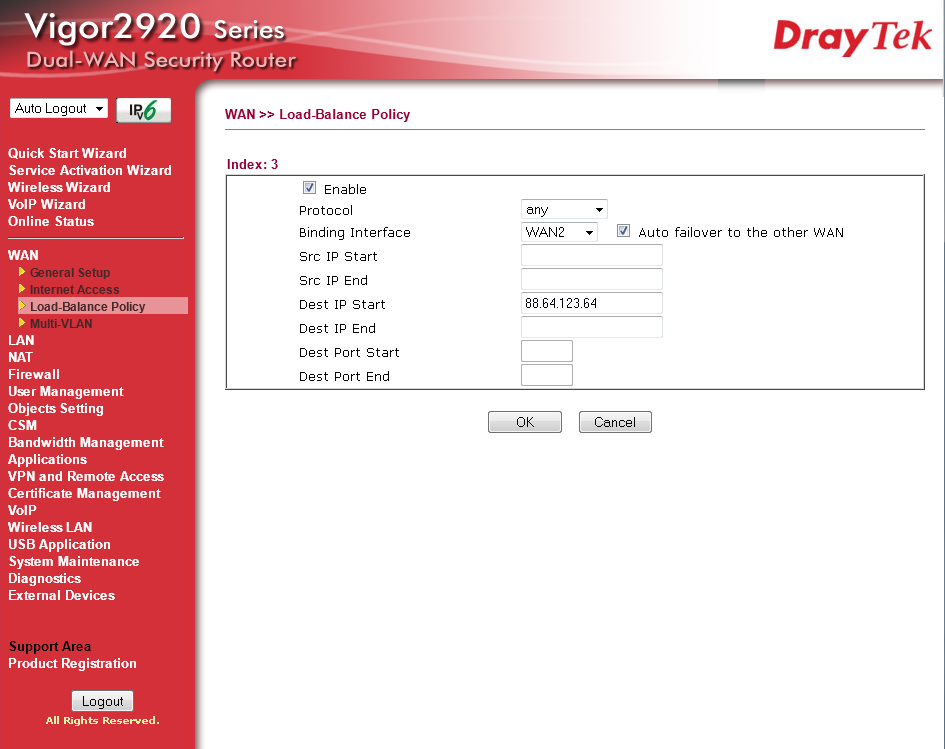 Access to specific IP goes through a specific WAN Access to specific IP goes through a specific WAN