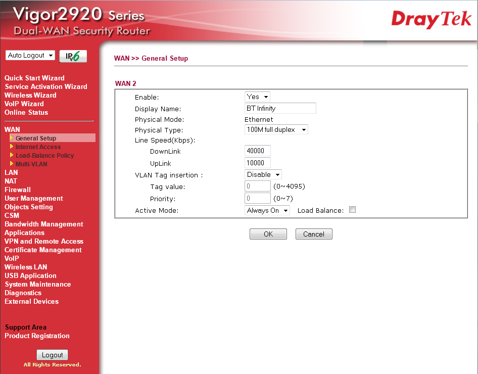 Remove WAN interface from Load Balance pool Remove WAN interface from Load Balance pool